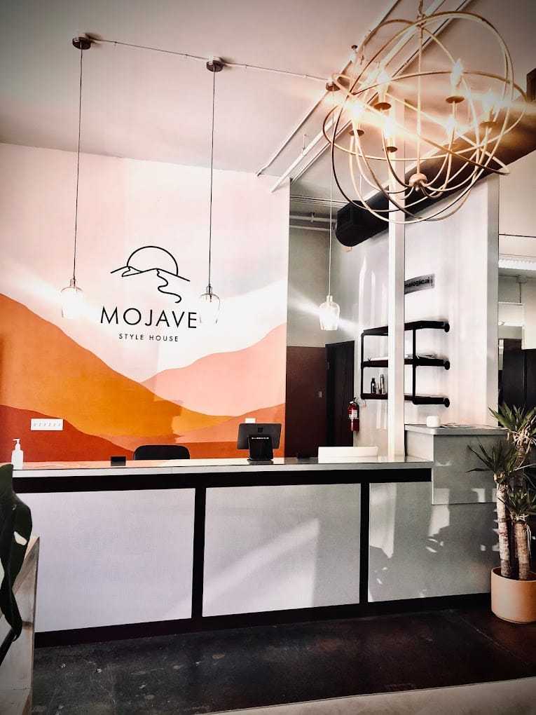 Reception area of Mojave Style House with a modern design and minimalist decor.